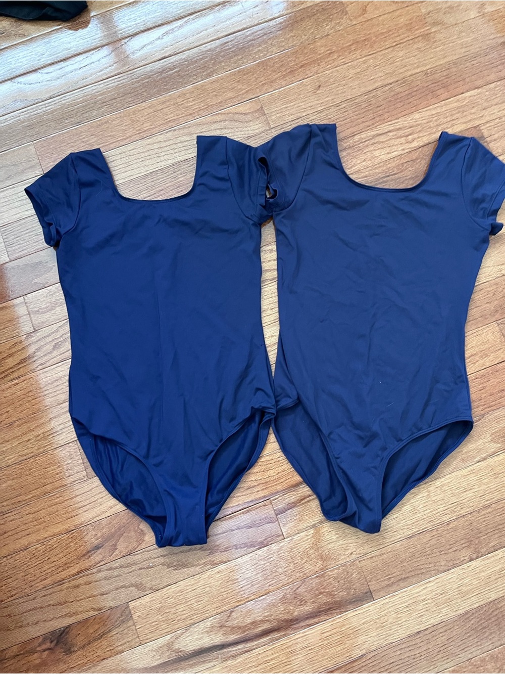 Girls size 14 Bloch Navy Microlux cap sleeve leotards